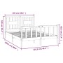 Bed frame with white pine wood headboard 120x200 cm by vidaXL, Beds and slatted bases - Ref: Foro24-3188162, Price: 132,80 €,...