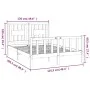 Bed frame with white pine wood headboard 120x200 cm by vidaXL, Beds and slatted bases - Ref: Foro24-3188162, Price: 129,32 €,...