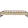 Estructura cama madera ingeniería metal roble Sonoma 180x200 cm