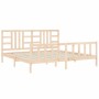 Bettgestell mit Massivholzkopfteil 200x200 cm von vidaXL, Betten und Lattenroste - Ref: Foro24-3191991, Preis: 144,06 €, Raba...