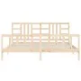 Bed frame with solid wood headboard 200x200 cm by vidaXL, Beds and slatted bases - Ref: Foro24-3191991, Price: 142,27 €, Disc...