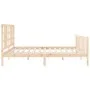 Bed frame with solid wood headboard 200x200 cm by vidaXL, Beds and slatted bases - Ref: Foro24-3191991, Price: 142,27 €, Disc...