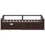3-seater sofa bed with drawers solid pine dark brown 90x200 cm by vidaXL, Beds and slatted bases - Ref: Foro24-322172, Price:...