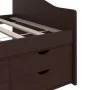 Sofá cama 3 plazas cajones pino macizo marrón oscuro 90x200 cm de vidaXL, Camas y somieres - Ref: Foro24-322172, Precio: 233,...