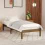 Honey brown pine solid wood bed frame 100x200 cm by vidaXL, Beds and slatted bases - Ref: Foro24-810010, Price: 71,56 €, Disc...