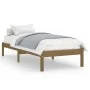 Honey brown pine solid wood bed frame 100x200 cm by vidaXL, Beds and slatted bases - Ref: Foro24-810010, Price: 70,71 €, Disc...
