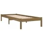 Honey brown pine solid wood bed frame 100x200 cm by vidaXL, Beds and slatted bases - Ref: Foro24-810010, Price: 70,71 €, Disc...