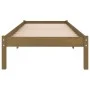 Honey brown pine solid wood bed frame 100x200 cm by vidaXL, Beds and slatted bases - Ref: Foro24-810010, Price: 70,71 €, Disc...