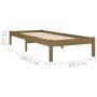 Honey brown pine solid wood bed frame 100x200 cm by vidaXL, Beds and slatted bases - Ref: Foro24-810010, Price: 71,56 €, Disc...