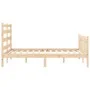 Bed frame with solid wood headboard 140x190 cm by vidaXL, Beds and slatted bases - Ref: Foro24-3192016, Price: 123,47 €, Disc...