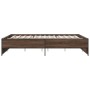 Estructura cama madera ingeniería metal marrón roble 150x200 cm