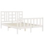 Doppelbettgestell mit weißem Massivholz-Kopfteil von vidaXL, Betten und Lattenroste - Ref: Foro24-3191977, Preis: 150,57 €, R...