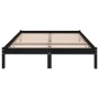 Estructura de cama doble madera maciza negra 135x190 cm de vidaXL, Camas y somieres - Ref: Foro24-809996, Precio: 119,56 €, D...