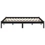 Black solid wood double bed frame 135x190 cm by vidaXL, Beds and slatted bases - Ref: Foro24-809996, Price: 87,31 €, Discount: %