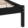 Estructura de cama doble madera maciza negra 135x190 cm de vidaXL, Camas y somieres - Ref: Foro24-809996, Precio: 119,56 €, D...