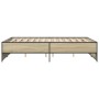 Estructura cama madera ingeniería metal roble Sonoma 120x200 cm