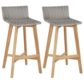Küchenhocker 2 Einheiten aus massivem Akazienholz von vidaXL, Gartenstühle - Ref: Foro24-44229, Preis: 140,82 €, Rabatt: %