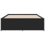 Estructura de cama madera de ingeniería y metal negro 140x190cm