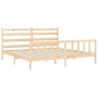 Bed frame with solid wood headboard 200x200 cm by vidaXL, Beds and slatted bases - Ref: Foro24-3192056, Price: 141,28 €, Disc...