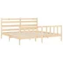 Bed frame with solid wood headboard 200x200 cm by vidaXL, Beds and slatted bases - Ref: Foro24-3192056, Price: 139,63 €, Disc...