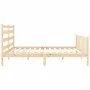 Bed frame with solid wood headboard 200x200 cm by vidaXL, Beds and slatted bases - Ref: Foro24-3192056, Price: 139,63 €, Disc...