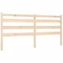 Bed frame with solid wood headboard 200x200 cm by vidaXL, Beds and slatted bases - Ref: Foro24-3192056, Price: 139,63 €, Disc...