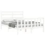 Estructura de cama con cabecero madera maciza blanco 140x200 cm de vidaXL, Camas y somieres - Ref: Foro24-3192037, Precio: 13...