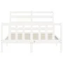 Estructura de cama con cabecero madera maciza blanco 140x200 cm de vidaXL, Camas y somieres - Ref: Foro24-3192037, Precio: 13...
