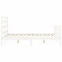 White solid wood bed frame with headboard 140x200 cm by vidaXL, Beds and slatted bases - Ref: Foro24-3192037, Price: 131,87 €...