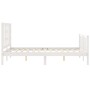 White solid wood bed frame with headboard 120x200 cm by vidaXL, Beds and slatted bases - Ref: Foro24-3191967, Price: 127,58 €...