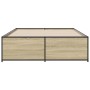Estructura cama madera ingeniería metal roble Sonoma 135x190 cm