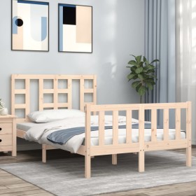 Bettgestell mit Massivholzkopfteil 120x200 cm von vidaXL, Betten und Lattenroste - Ref: Foro24-3191966, Preis: 117,14 €, Raba...