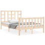 Bed frame with solid wood headboard 120x200 cm by vidaXL, Beds and slatted bases - Ref: Foro24-3191966, Price: 117,14 €, Disc...