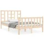 Bed frame with solid wood headboard 120x200 cm by vidaXL, Beds and slatted bases - Ref: Foro24-3191966, Price: 115,69 €, Disc...