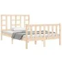 Bed frame with solid wood headboard 120x200 cm by vidaXL, Beds and slatted bases - Ref: Foro24-3191966, Price: 115,69 €, Disc...
