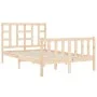 Bed frame with solid wood headboard 120x200 cm by vidaXL, Beds and slatted bases - Ref: Foro24-3191966, Price: 115,69 €, Disc...