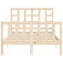 Bed frame with solid wood headboard 120x200 cm by vidaXL, Beds and slatted bases - Ref: Foro24-3191966, Price: 115,69 €, Disc...