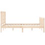 Bed frame with solid wood headboard 120x200 cm by vidaXL, Beds and slatted bases - Ref: Foro24-3191966, Price: 117,14 €, Disc...