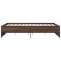 Estructura cama madera ingeniería metal marrón roble 135x190 cm