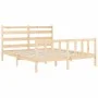 Bed frame with solid wood headboard 160x200 cm by vidaXL, Beds and slatted bases - Ref: Foro24-3192046, Price: 127,59 €, Disc...