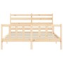 Bed frame with solid wood headboard 160x200 cm by vidaXL, Beds and slatted bases - Ref: Foro24-3192046, Price: 129,24 €, Disc...