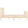 Bed frame with solid wood headboard 160x200 cm by vidaXL, Beds and slatted bases - Ref: Foro24-3192046, Price: 127,59 €, Disc...