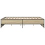 Estructura cama madera ingeniería metal roble Sonoma 120x190 cm