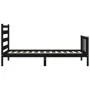 Bed frame with black solid wood headboard 100x200 cm by vidaXL, Beds and slatted bases - Ref: Foro24-3192030, Price: 128,42 €...