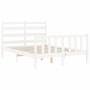 White solid wood bed frame with headboard 120x200 cm by vidaXL, Beds and slatted bases - Ref: Foro24-3192032, Price: 126,14 €...