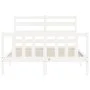Weißer Massivholzbettrahmen mit Kopfteil 120x200 cm von vidaXL, Betten und Lattenroste - Ref: Foro24-3192032, Preis: 122,84 €...