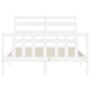 Weißer Massivholzbettrahmen mit Kopfteil 120x200 cm von vidaXL, Betten und Lattenroste - Ref: Foro24-3192032, Preis: 126,14 €...