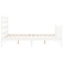 White solid wood bed frame with headboard 120x200 cm by vidaXL, Beds and slatted bases - Ref: Foro24-3192032, Price: 126,14 €...