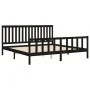 Bettgestell aus schwarzem Kiefernholz mit Kopfteil 200 x 200 cm von vidaXL, Betten und Lattenroste - Ref: Foro24-3188230, Pre...