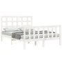 Estructura cama de matrimonio con cabecero madera maciza blanco de vidaXL, Camas y somieres - Ref: Foro24-3192072, Precio: 12...